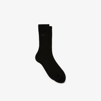 Lacoste Ribbed Cotton Blend Socks Pánské - Ponožky Černé | CZ-tX2IrP